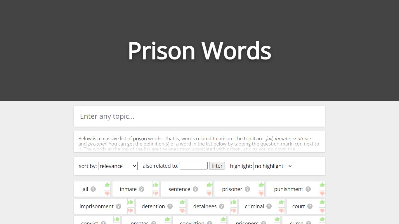 Prison Words - 400+ Words Related to Prison